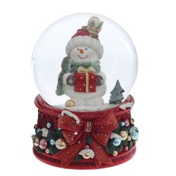 GAEM Фигурка декоративная "Снеговик" в стекл шаре (ключ, муз), L9,5 W9 H13,5 см