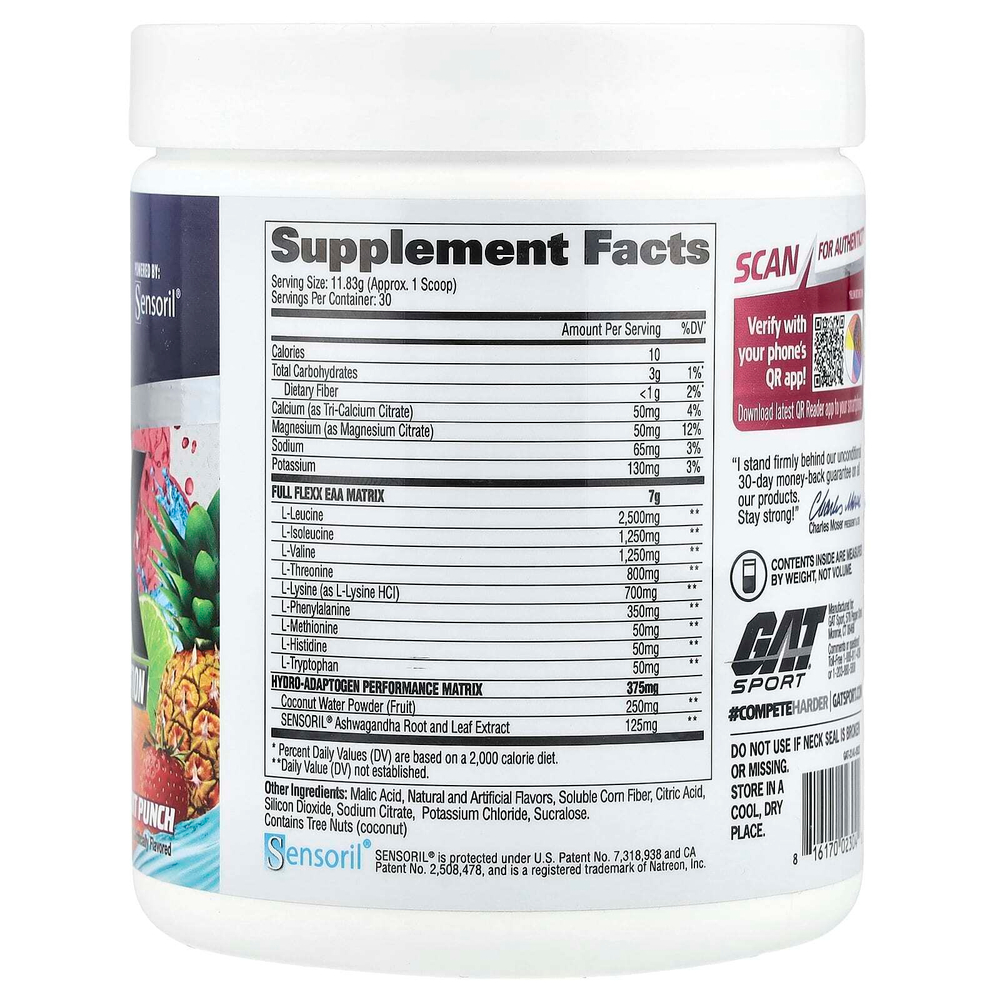 GAT, Flexx EAA + Hydration, фруктовый пунш, 354,9 г (12,5 унции)