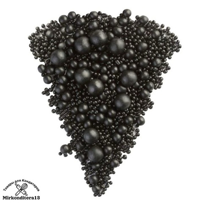 Шарики рисовые «Жемчуг черный» микс 50 гр