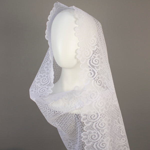 Шарф ритуальный Ажурный белый