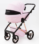 Детская коляска Adamex Quantum Superstar Deluxe 3 в 1 Q-STAR136-K (РОЗОВ.ЗЕФИР КОЖА+РОЗОВ.ДНО+РОЗОВ.ЗОЛОТО РАМА)