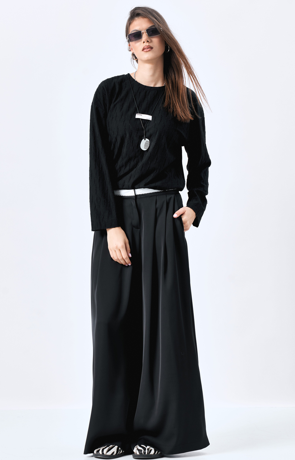 Брюки широкие 1229 черный