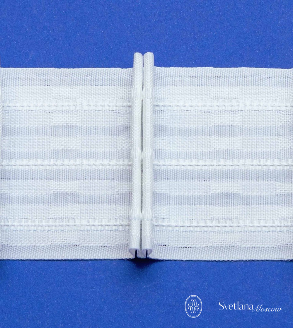 Шторная лента Bandex LIMBO 1:2.0 P2 RP120, групповые складки, цвет белый (ширина 70 mm)
