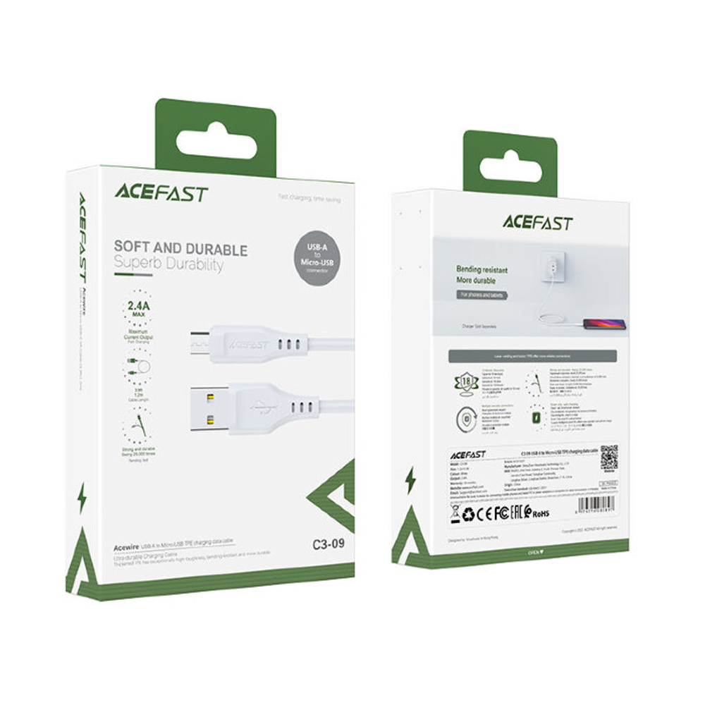C3-09 USB-A to Micro-USB TPE charging data cable