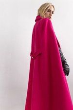 Пальто кейп в оттенке фуксия из итальянской шерсти