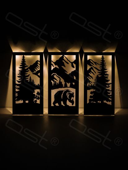 Панно с подсветкой "Горы"