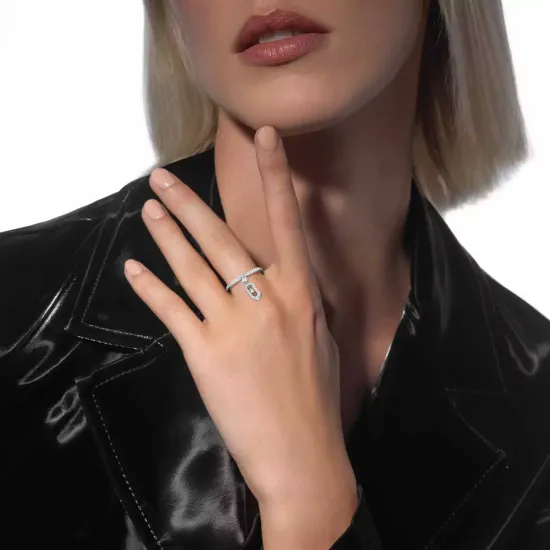 Кольцо Messika Move Uno с бриллиантовой подвеской