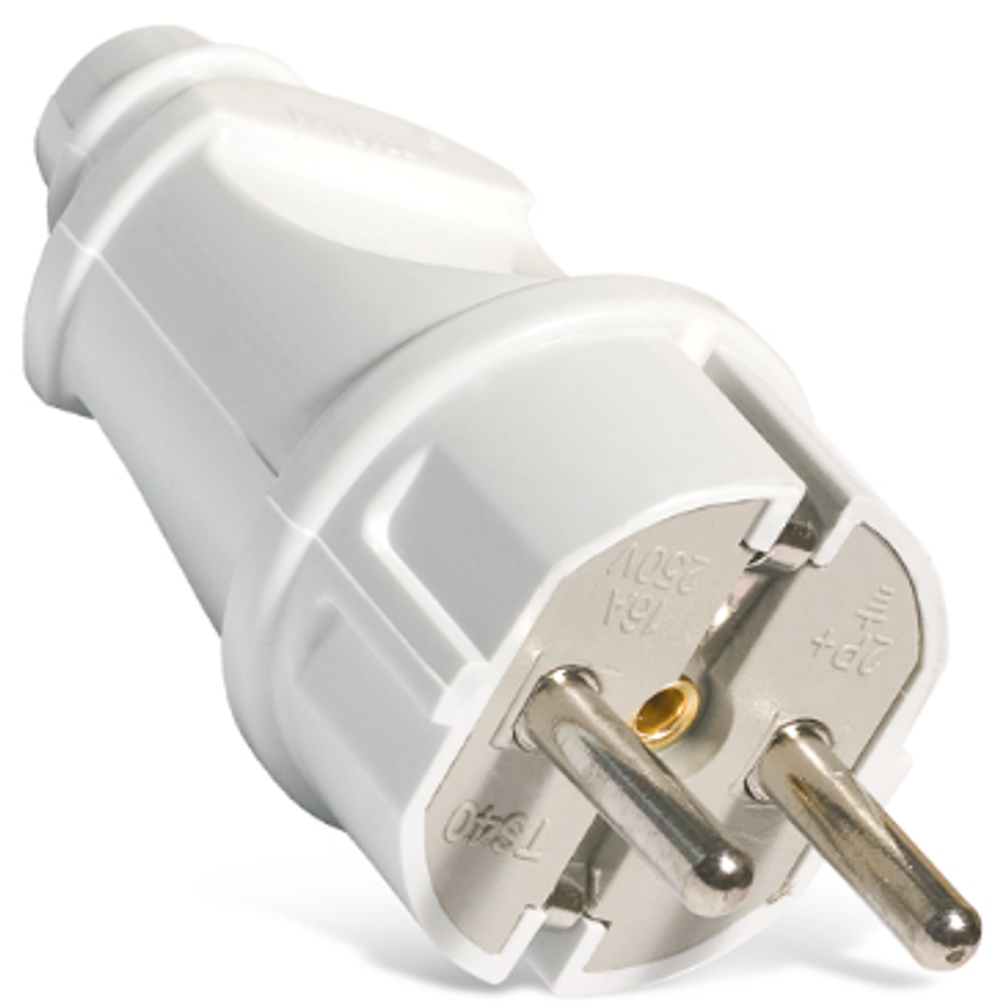 Вилка прямая с/з белая 16А 250В ТМ UNIVersal А101