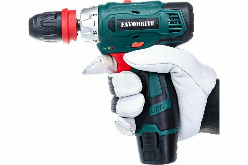 Акк. дрель-шуруповёрт FAVOURITE DC 12MF 12В, 2Ач, 22Нм Li-ion съём.патрон (101121312)