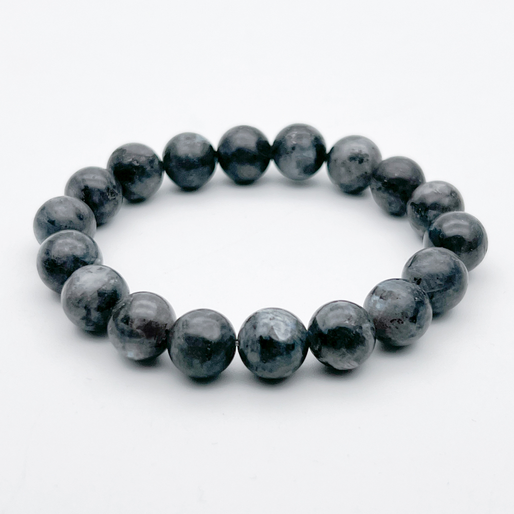 Браслет, ларвикит, диаметр бусин около 10 мм, размер 17 см