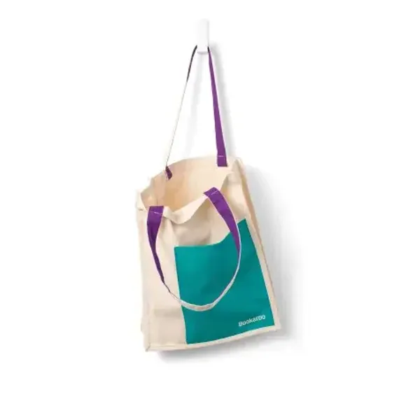 Bookaroo Tote Bag - Turquoise &amp; Purple