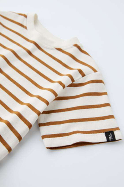 ZARA ФУТБОЛКА В ПОЛОСКУ, ОХРА