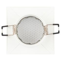 Встраиваемый светильник алюминиевый ЭРА KL110 WH/SL MR16 GU5.3 белый/серебро матовый | Алюминиевые встраиваемые светильники