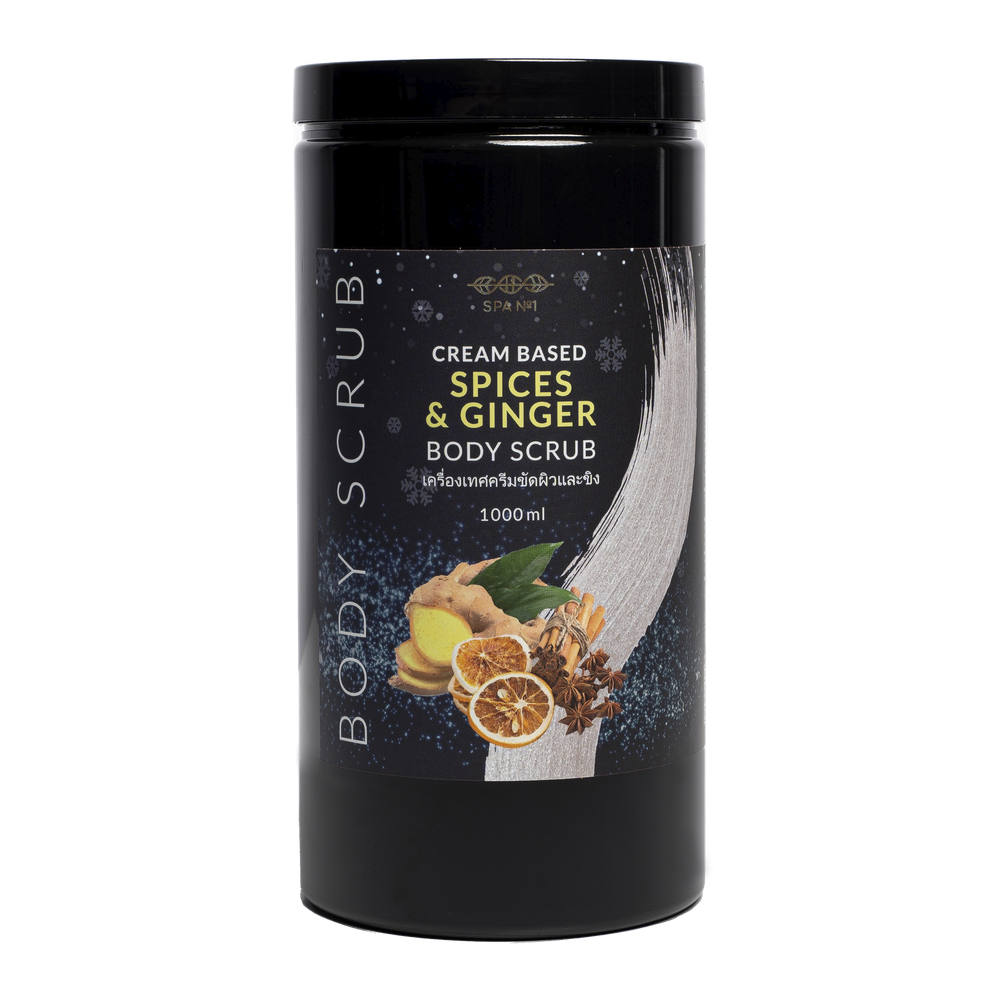 Кремовый скраб для тела с молотым орехом пряные специи и имбирь 1000мл