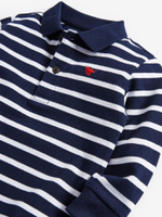 Поло с длинным рукавом для мальчика Next 374-069, Темно-синий, Белый