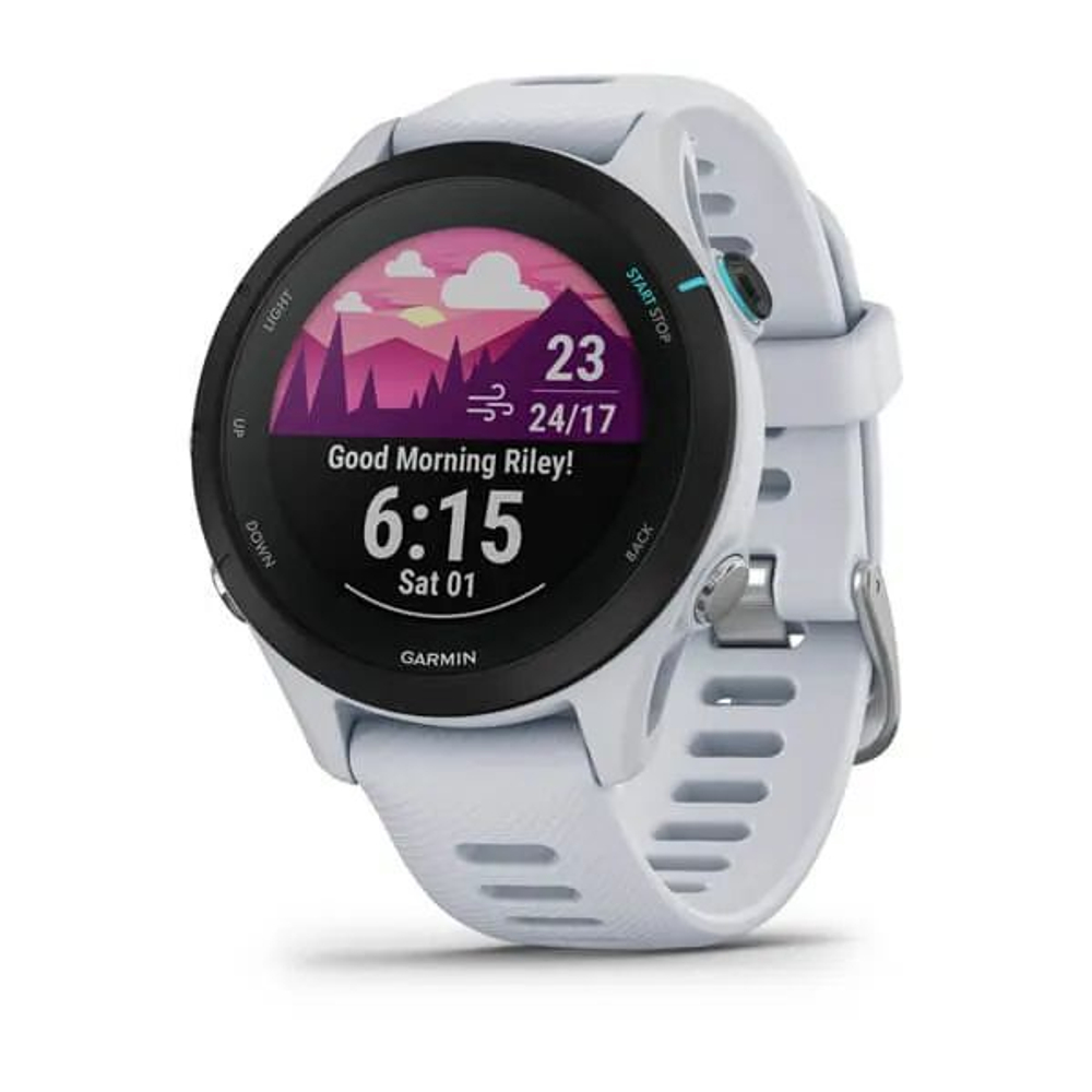 Смарт часы Garmin Forerunner 255S Music с белым ремешком