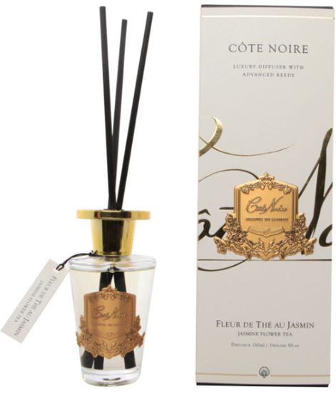 Цветочный чай с жасмином, ароматический диффузор в золотом декоре, Cote Noire