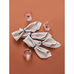 Набор из 4 колец для салфеток Orb, Ø4 см, бирюзовые/розовые