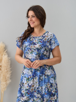 Платье П-026/голубой-ромашковоеполе