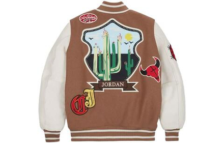 Jordan x Travis Scott Varsity Jacket Asia Sizing Antique Brown, DO4104-256