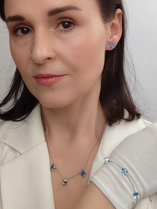 Браслет Миражи с голубыми кристаллами Swarovski