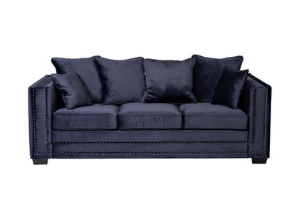 Диван треxместный Garda Decor Opera-2 темно-синий меxанизм миксотойл