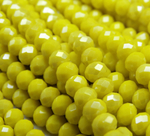 БН005ДС46 Хрустальные бусины "рондель", цвет: желтый AB непрозрачный, 4х6 мм, кол-во: 58-60 шт.