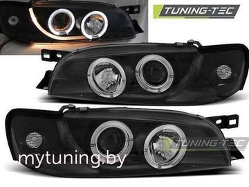 Передние фары angel eyes black для Subaru Impreza I