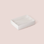 Коробка для макаронс в 3 ряда с пластиковой крышкой 227*169*55 мм