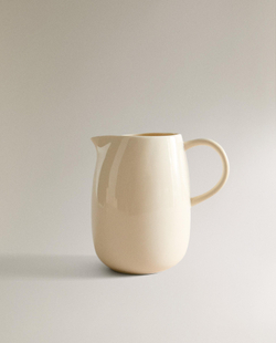Zara Home кувшин из каменной керамики, цвет кремовый, 12.4 см
