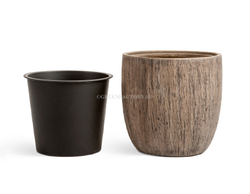 Кашпо TREEZ Effectory - серия Wood - Округлый конус - Светлый дуб