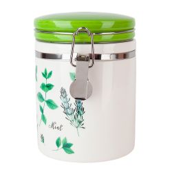 Банка для сыпучих продуктов (клипс) " " 14*10*15см. v=630мл. (керамика)