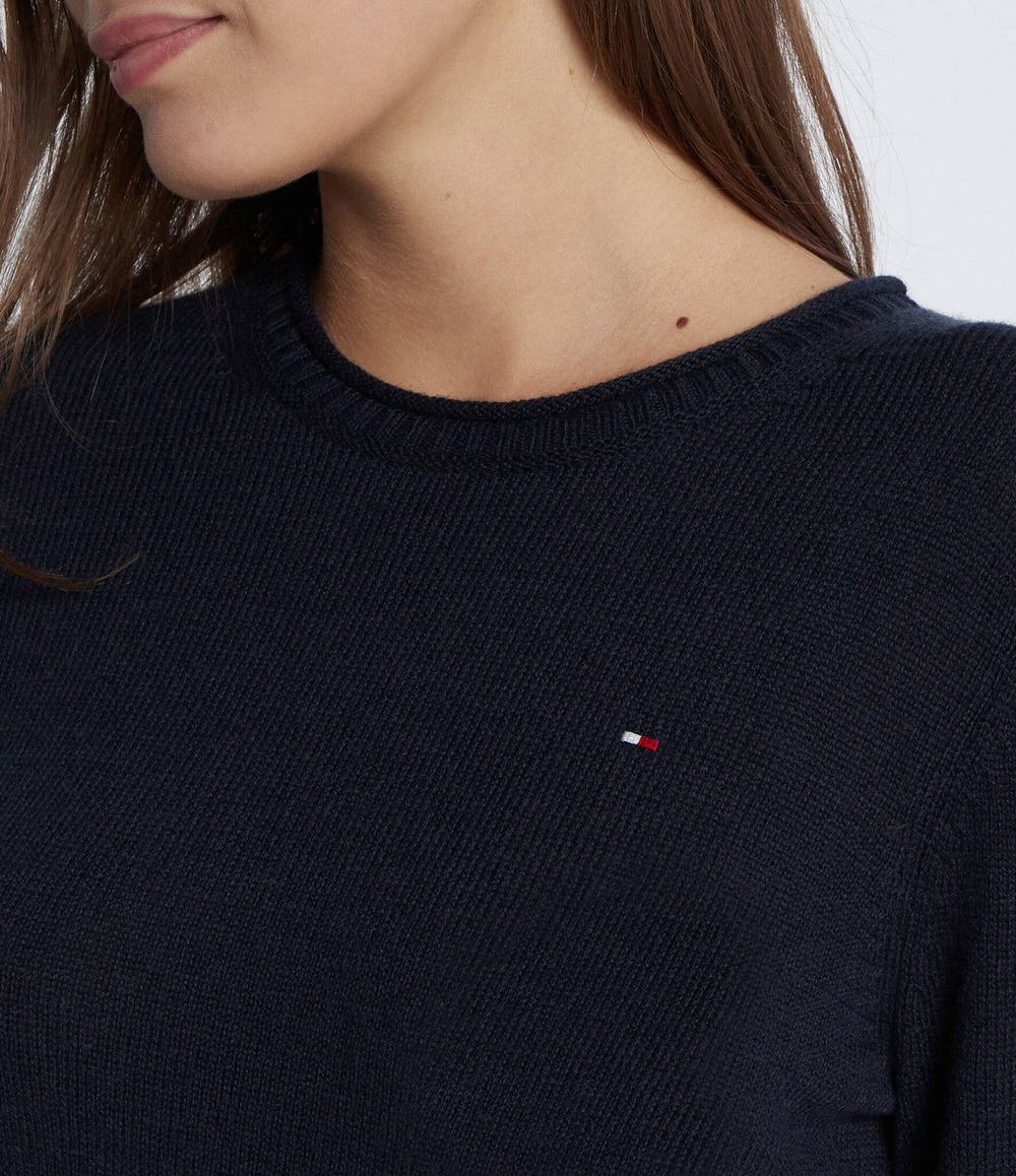 Хлопковый свитер soft c-nk Tommy Hilfiger - темно-синий(WW0WW40264)