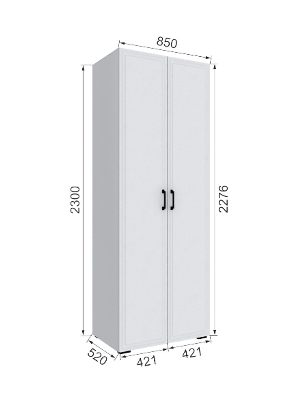 Шкаф без зеркала Бруклин 85Ш
