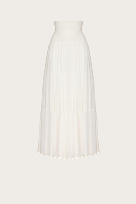 ЮБКА С КОКЕТКОЙ ИЗ МОЛОЧНОГО КРЕП - ШИФОНА