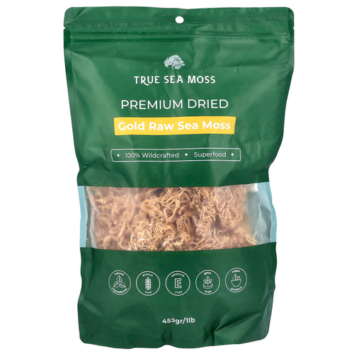 True Sea Moss, премиального качества, необработанный морской мох, 453 г (1 фунт)