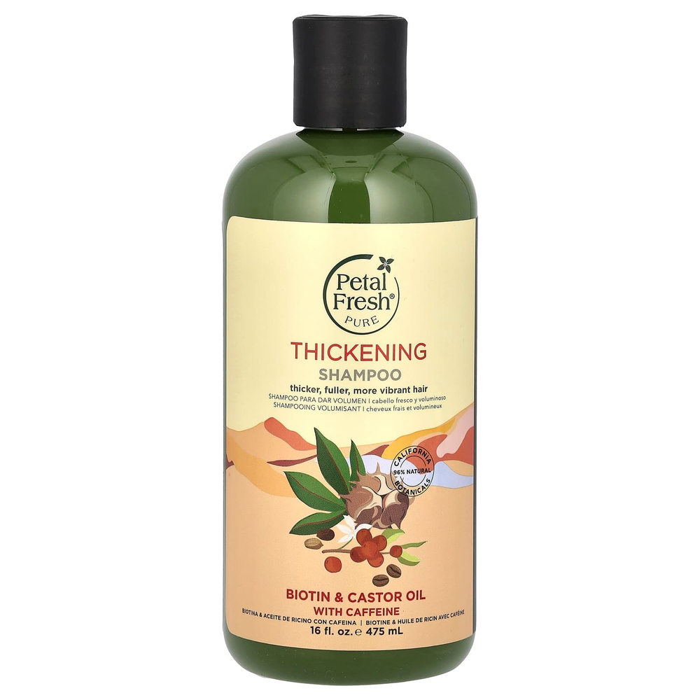 Petal Fresh, чистый шампунь для густоты волос, биотин и касторовое масло с кофеином, 475 мл (16 жидк. унций)