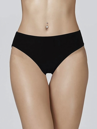 Трусы-слип со средней линией талии из хлопковой ткани (Размер: XL) (Цвет: бежевый)