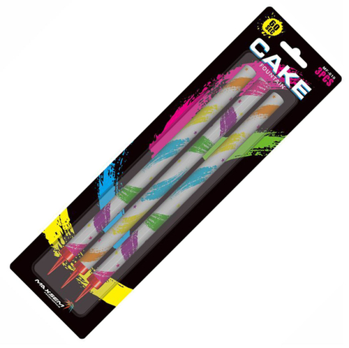 MF-010 Фонтаны в торт "CAKES FOUNTAIN XL" (длинный поток искр) (60 секунд) (1 упаковка / 3 штуки)