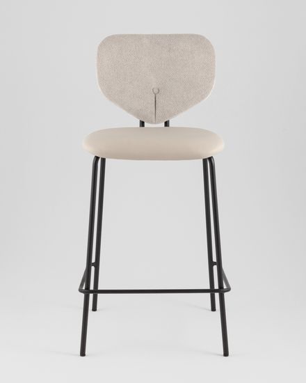 Стул полубарный Masey бежевый с бежевой экокожей