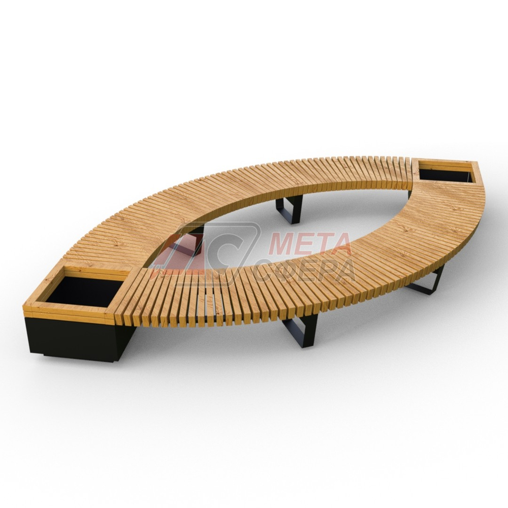 Лавка Rail Road 02 Лист с 2-мя вазонами