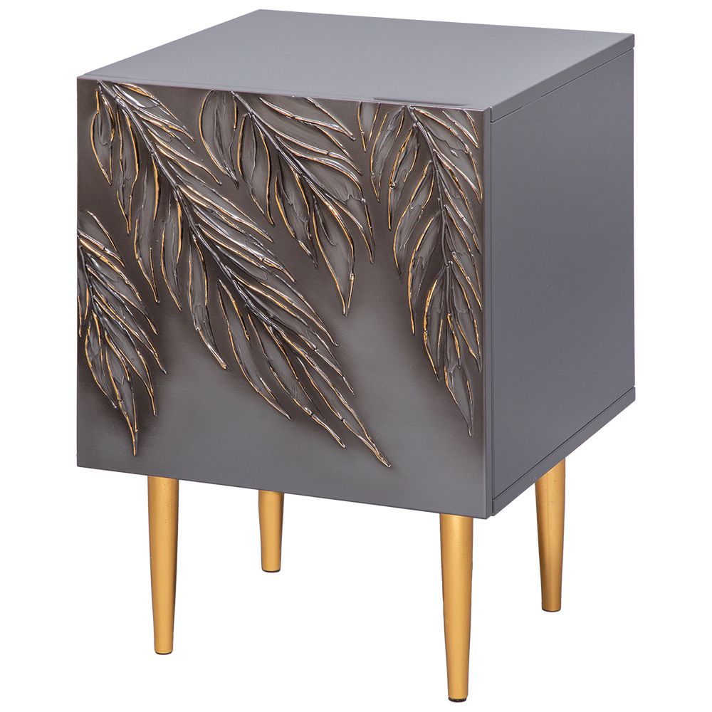 Тумба прикроватная Тропик Стайл Серый Голд левая