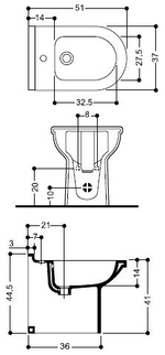 Биде  напольное керамика Axa Due 1502201