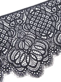 01-58 Кружево шантильи 25 см, черный 170