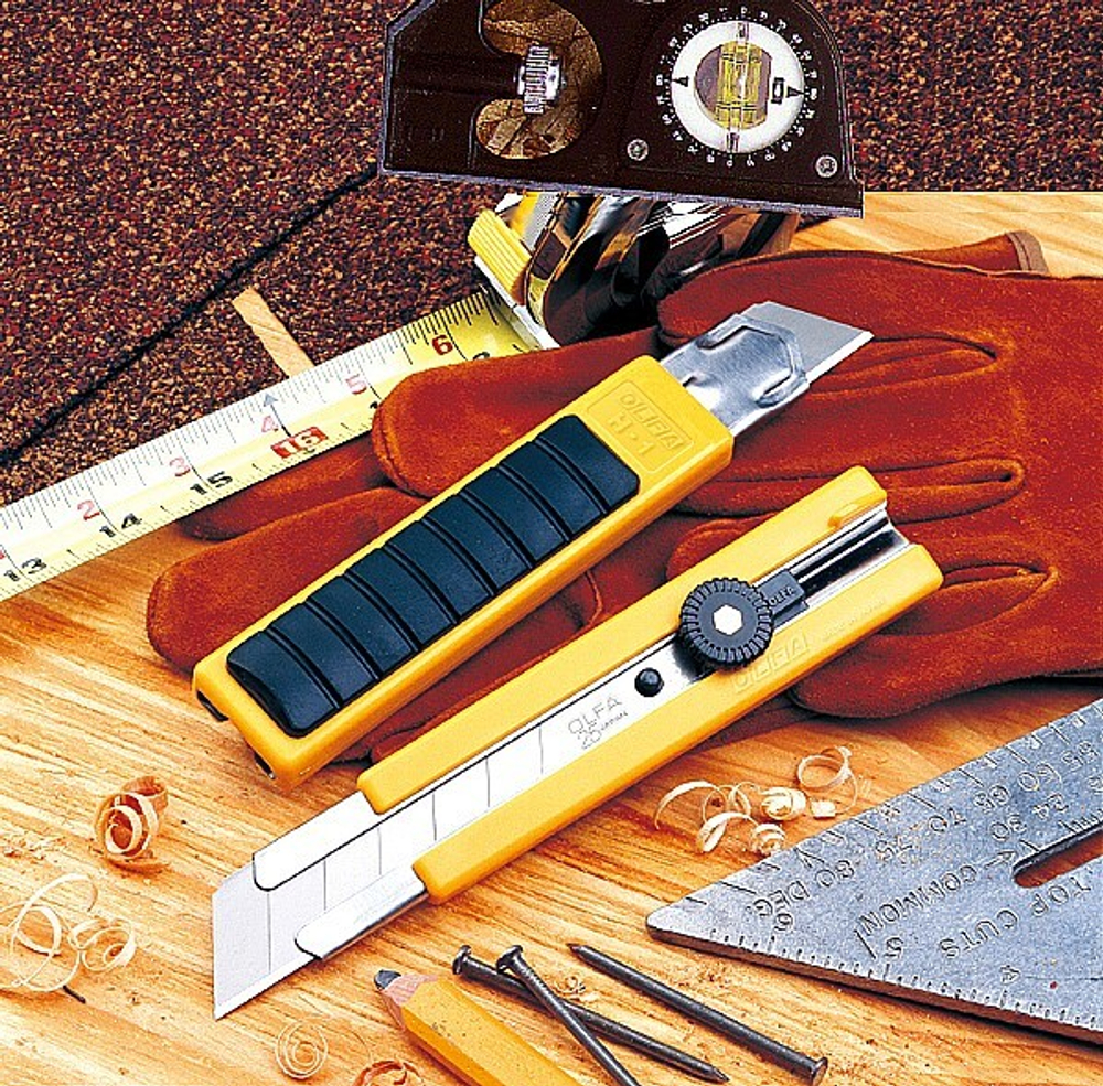 Нож OLFA-EXL с резиновыми накладками, трещоточный фиксатор, 25 мм