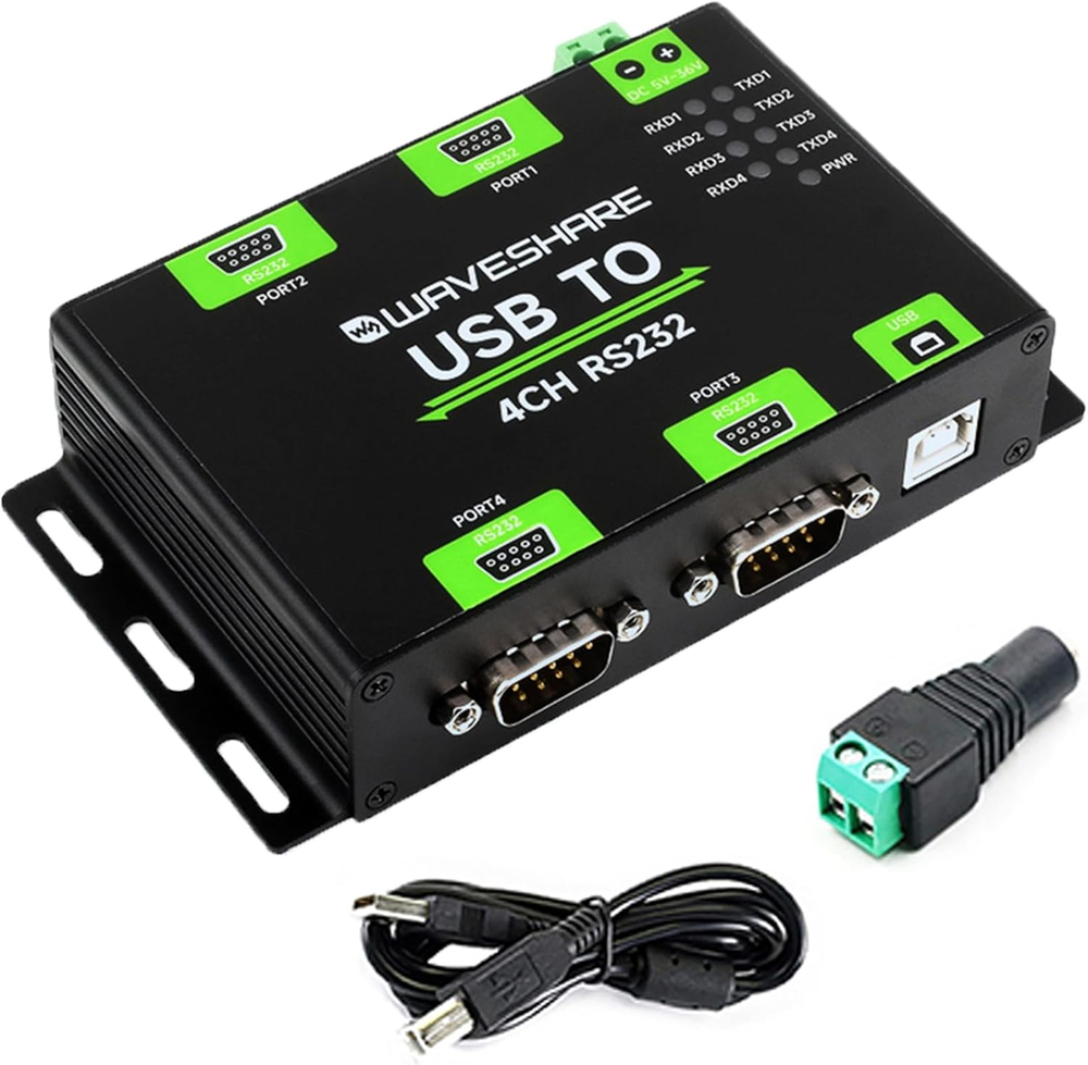 USB TO 4CH RS232, Преобразователь USB в 4-CH RS232, чип FT4232HL