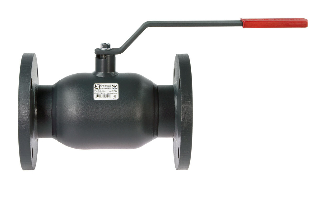 Кран шаровой стальной RJIP Standard FF фланцевый с рукояткой стандартнопроходной, Тмакс. =  150 °С, Ридан, Россия