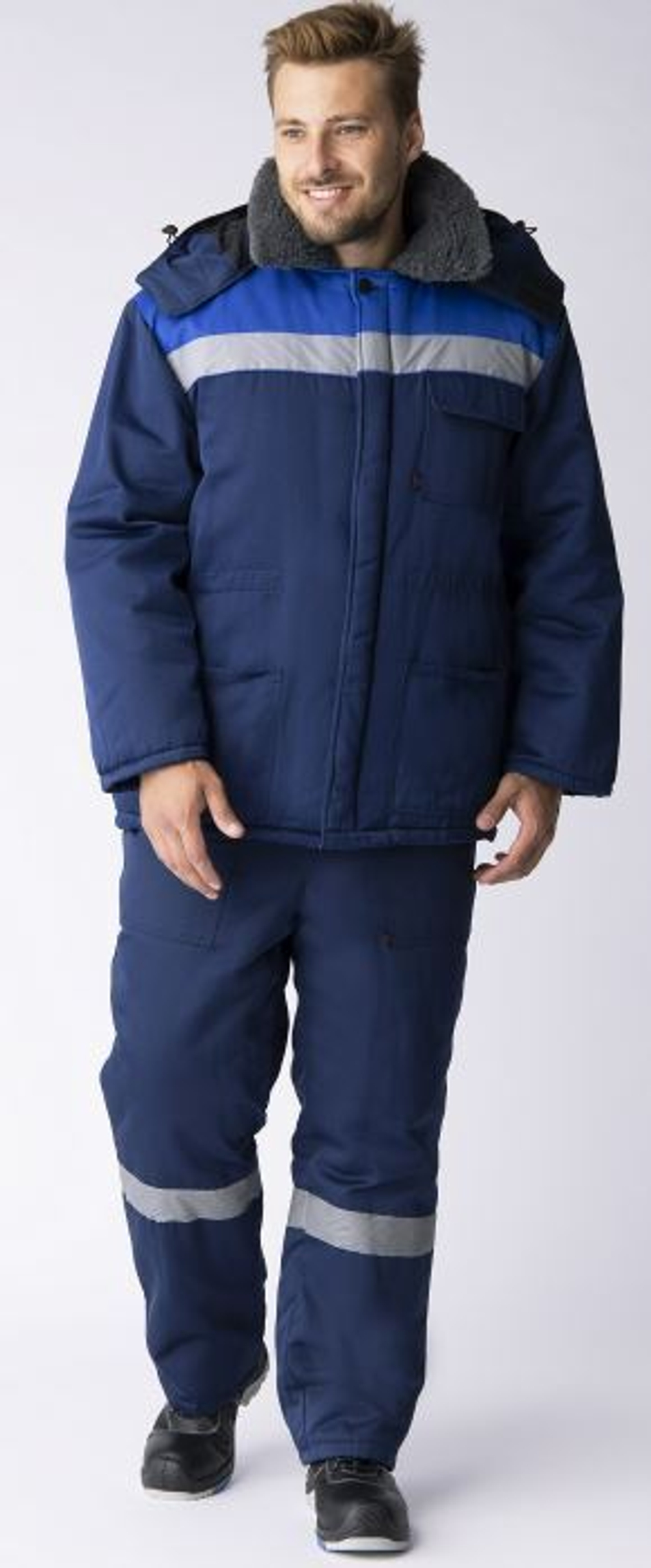 Костюм зимний Труженик-Ультра-2 IMP (тк.Смесовая,210) п/к, т.синий/васильковый