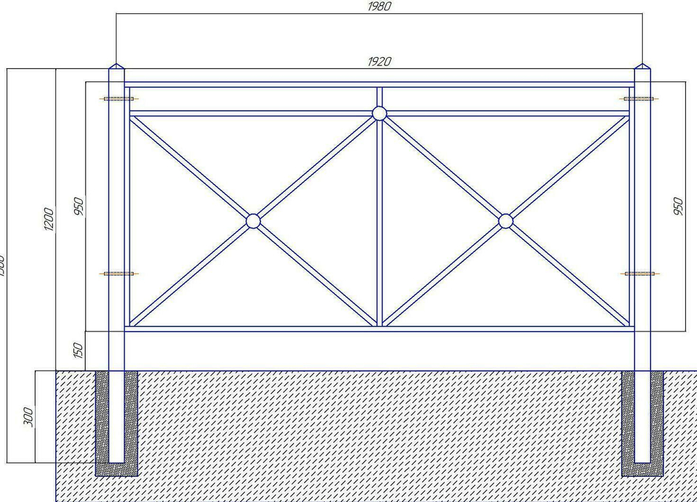 Пешеходное ограждение ПО-1