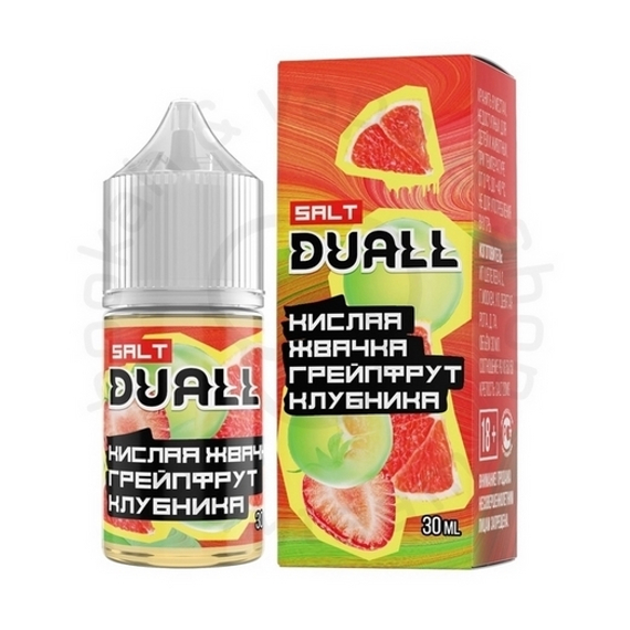 Безникотиновая жидкость для ЭСДН DUALL ZERO с ароматом кислой жвачки, грейпфрута и клубники, 28мл, 0
